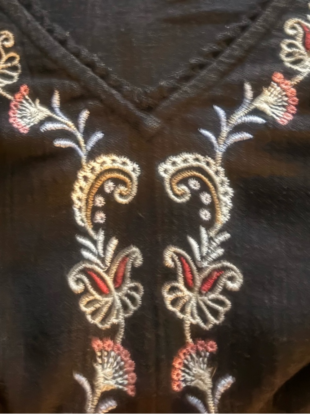 J. Jill Black Embroidered Blouse - Picture 3 of 7